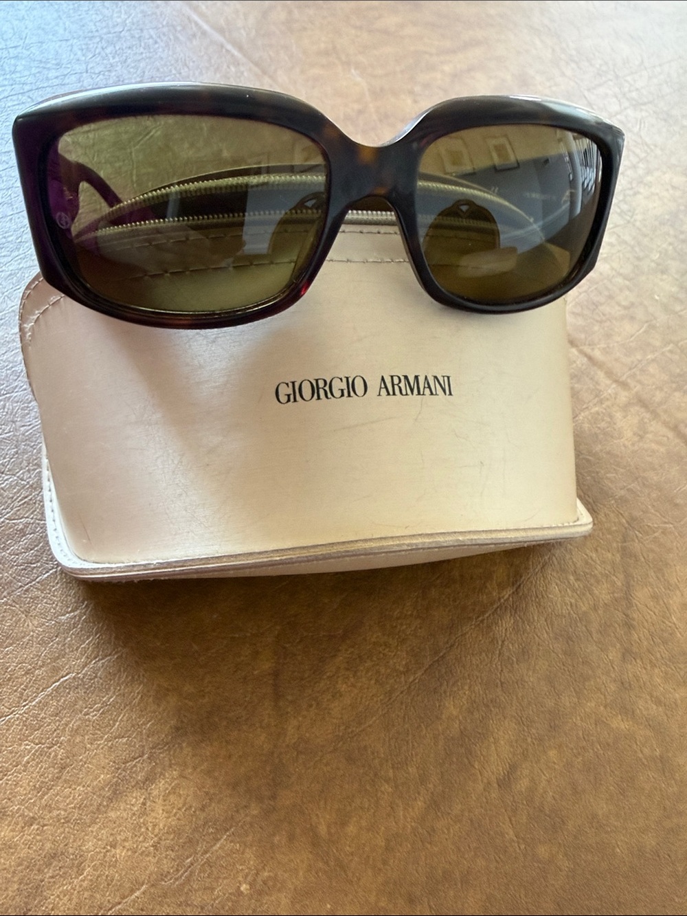 Giorgio Armani Women's Dark Brown Gradient Oversized Square Sunglasses